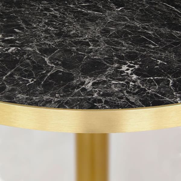 Rund hög stång Ø 60 cm Rom bistro blank svart marmor