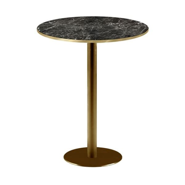 Rund hög stång Ø 60 cm Rom bistro blank svart marmor