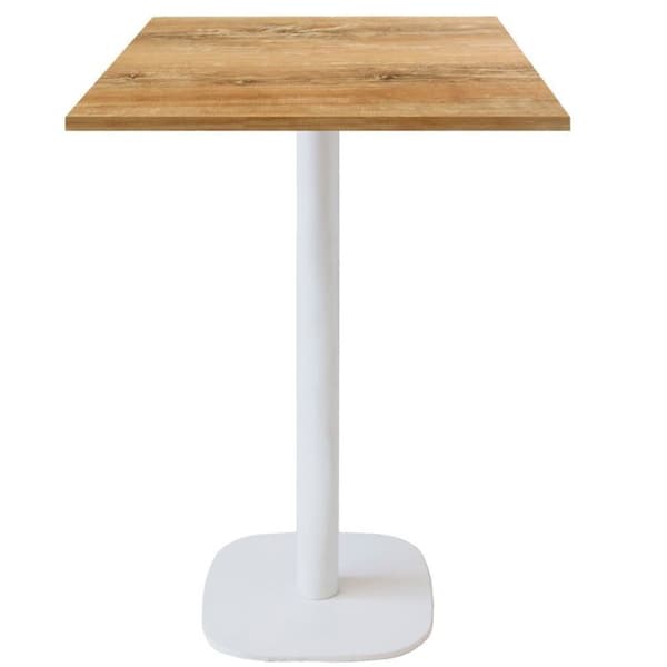 Ståbord 60 x 60 cm - Rund modell vit slovensk ekfot