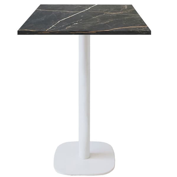 Ståbord 60 x 60 cm - Rund modell med bas i vit samas marmor