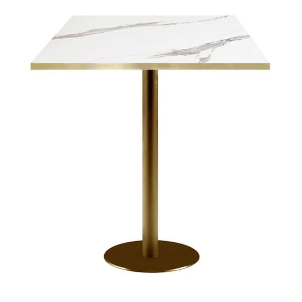Barbord 70 x 70 cm bistrostil Rom modell mörkguld fot