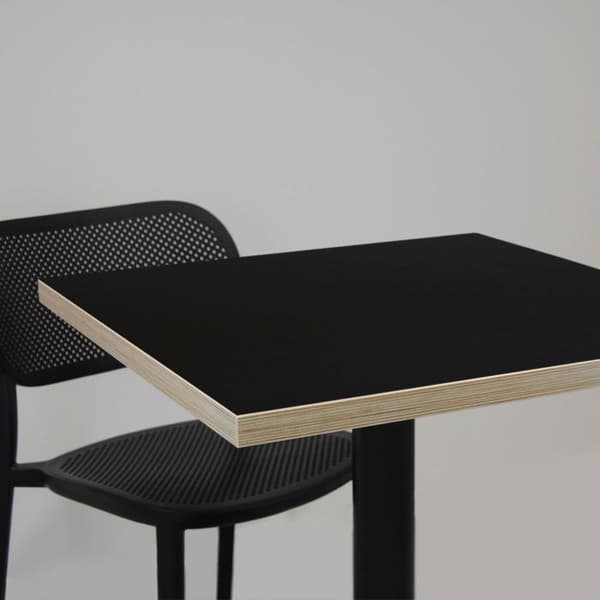 Barbord 60 x 60 cm - Rund modell, svarta träkanter