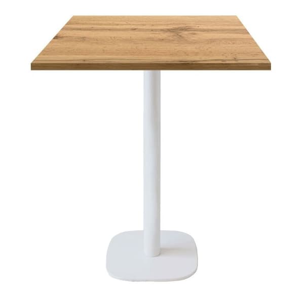 Barbord 70 x 70 cm - Rund pansarbänk modell ek