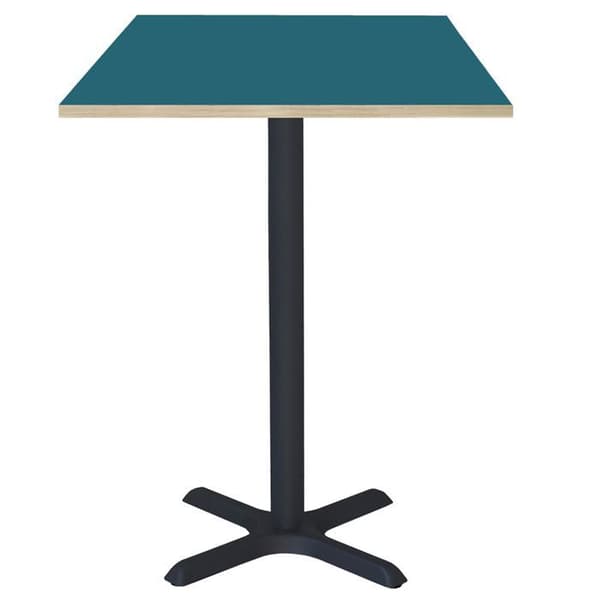 Högt bord 60 x 60 cm - Dina blå modell med träkanter