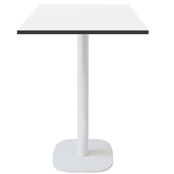 Ståbord 60 x 60 cm - Rund modell, vit underrede, svarta kanter