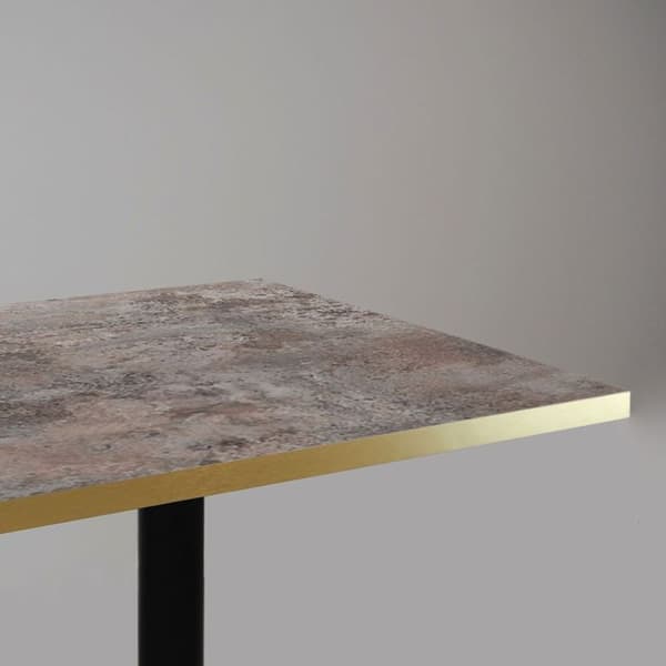 Högt bord 60 x 60 cm - Rund cladeira modell med mässingskanter
