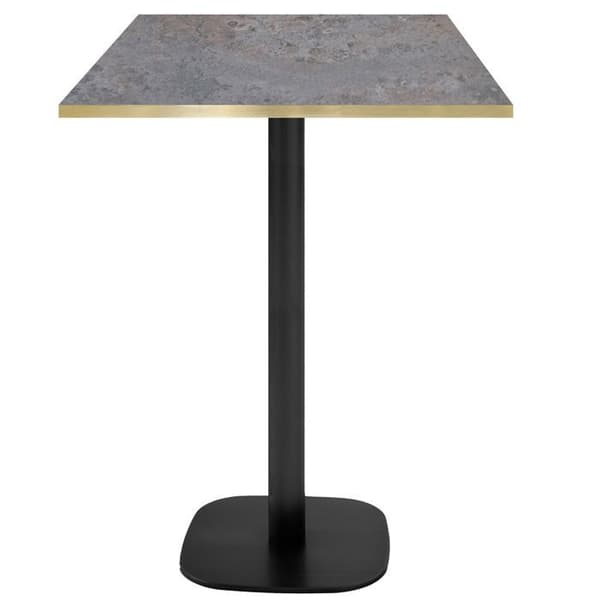 Högt bord 60 x 60 cm - Rund cladeira modell med mässingskanter