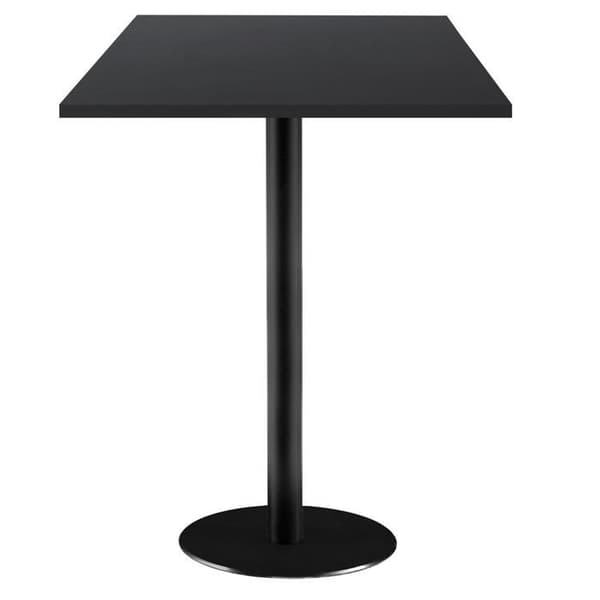 Ståbord 60 x 60 cm - Rommodell med fot och enfärgat svart