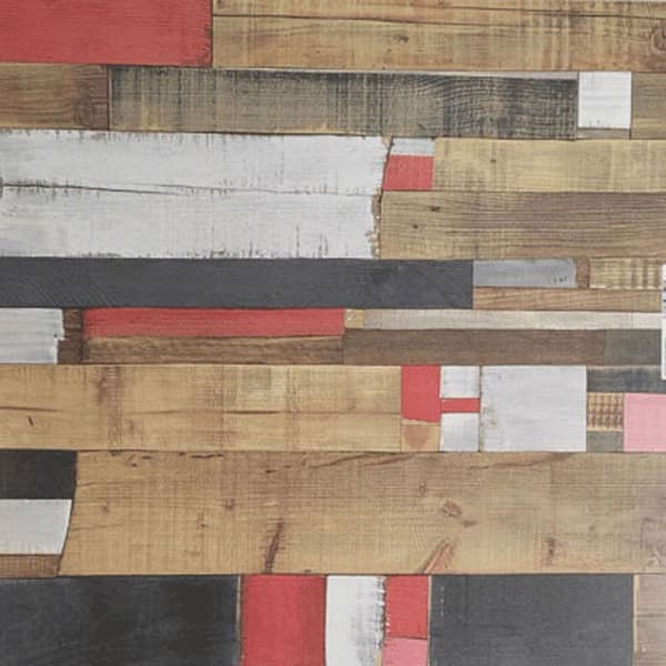 Ståbord 60 x 60 cm - Rund modell, vit fot, rött trä