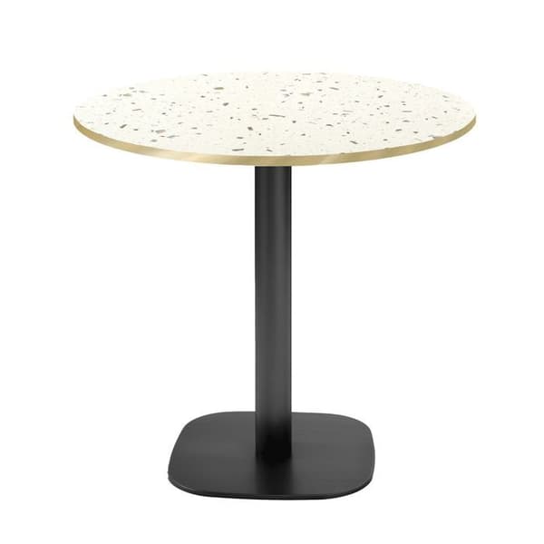 Runt bord Ø 70 cm - Runt terrazzo cassata modell med mässingskanter