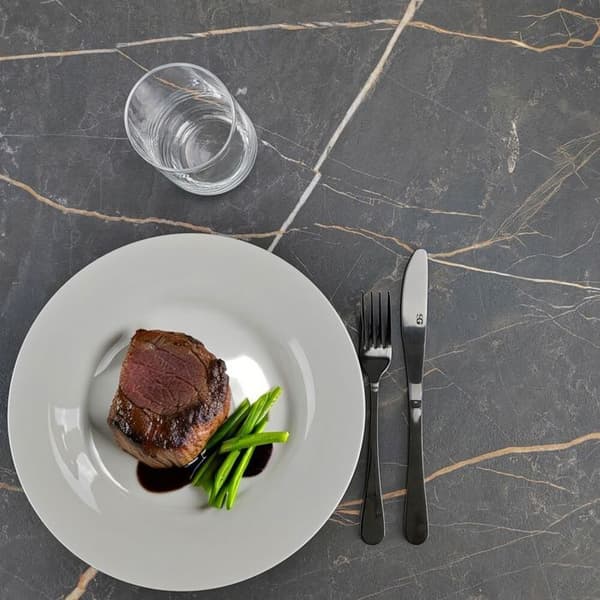 Högt bord 60 x 60 cm Rom bistro marmor eld