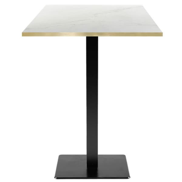 Högt bord 60 x 60 cm - Milan modell Paros marmor med mässingskanter