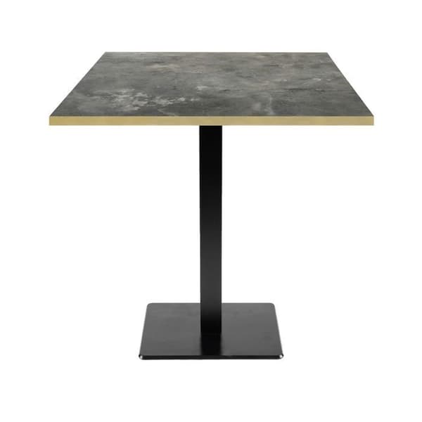 Bord 70 x 70 cm - Milan modell metallisk sten med mässingskanter