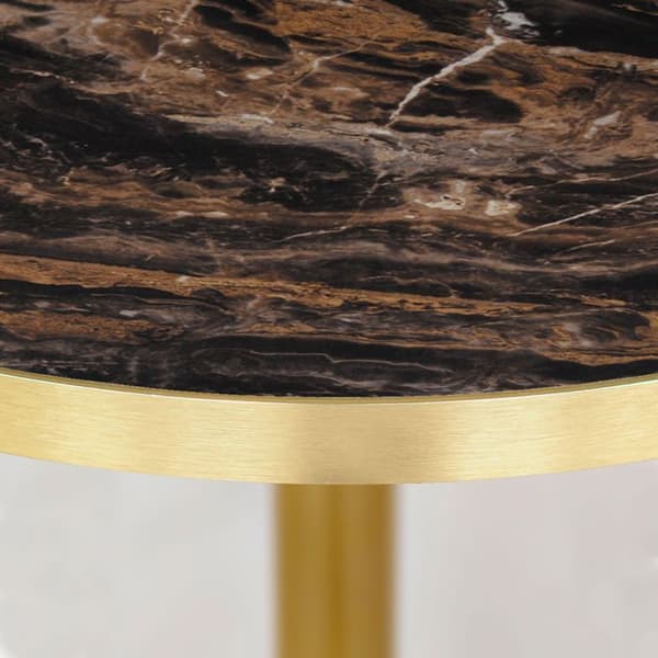Rund hög stång Ø 60 cm Rom bistro blank ådrad marmor