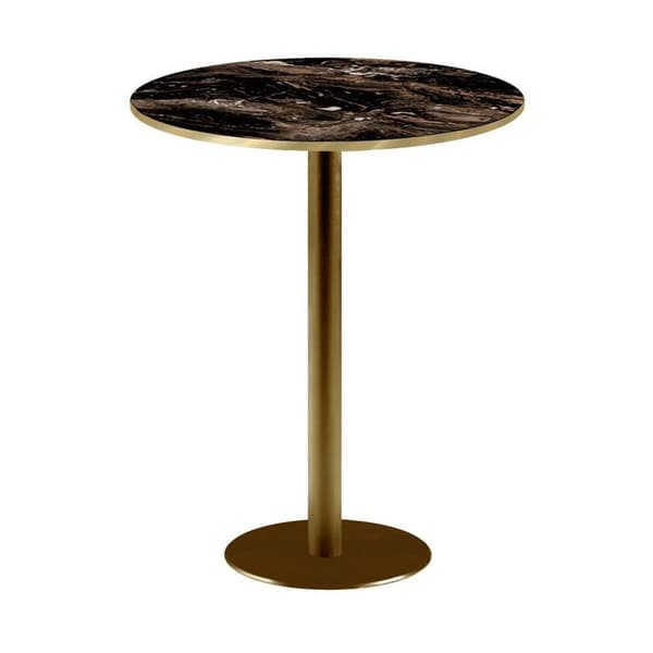 Rund hög stång Ø 60 cm Rom bistro blank ådrad marmor