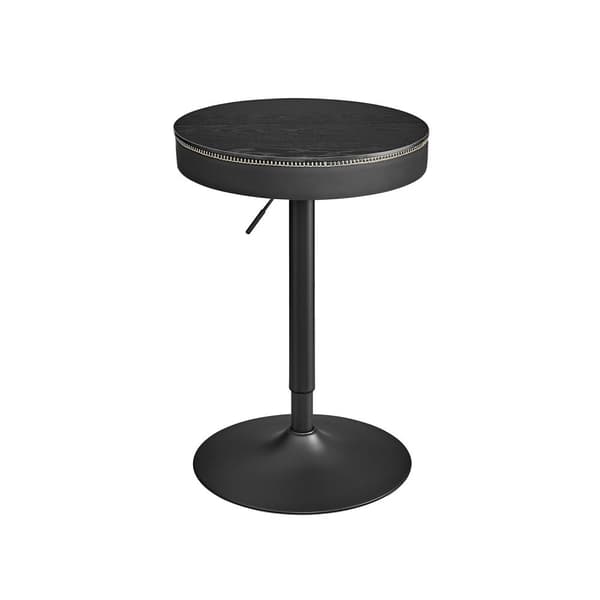 Rootz-baaripöytä - Pubipöytä - Bistropöytä - Teräsrunko - PU-nahkainen toppi - 58,7 cm x 58,7 cm x (83-105) cm - Ebony Black-Ink Black