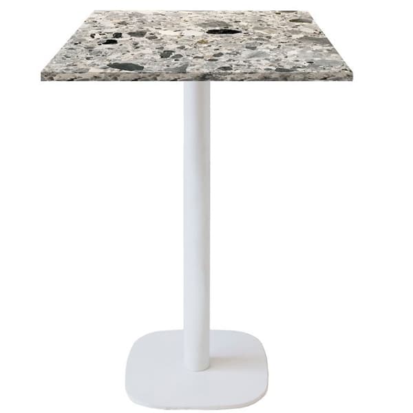 Barbord 60 x 60 cm - Rund modell vit terrazzobotten cepp