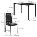 Miniatyrbild 3 av 6: Vicco Stort matbordsset, svart, 120 x 75 cm Set om 4