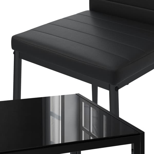 Vicco Stort matbordsset, svart, 120 x 75 cm Set om 4