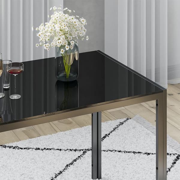 Stort matbord, 120 x 75 cm, Svart, Vicco