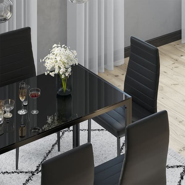 Vicco Matbordsset Large, Svart, 120 x 75 cm set med 6 hyllor
