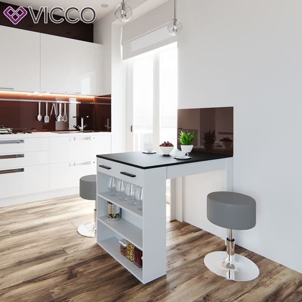 Vicco Repose barbordsset, antracit, 67 x 100 cm med 2 barstolar