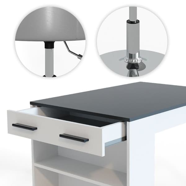 Vicco Repose barbordsset, antracit, 67 x 100 cm med 2 barstolar