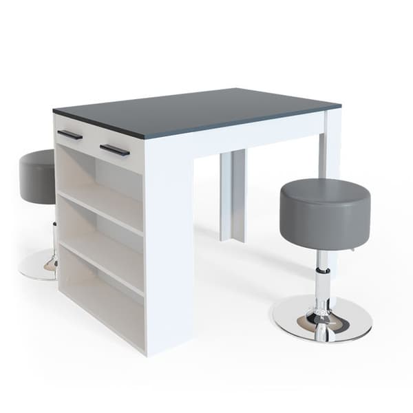 Vicco Repose barbordsset, antracit, 67 x 100 cm med 2 barstolar
