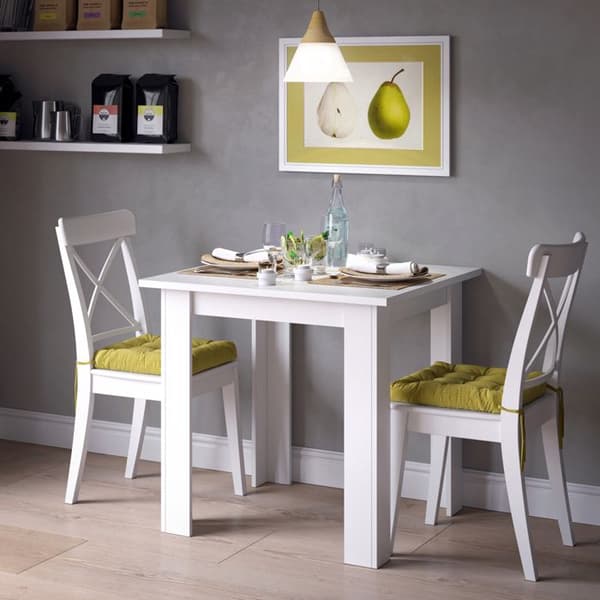 Vicco Karlos Matbord, Vit, 80 x 80 cm