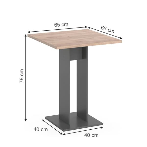 Matsalsbord Repose, 65x65cm, Antracit, Vicco