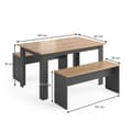 Miniatyrbild 3 av 6: VICCO Sentio bord och bänk set - Bord och fåtöljer set, matsal set, träbord, matbord