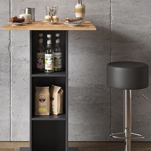 Vicco Rodeo barbordsset, antracit, 70 x 70 cm med 2 barstolar