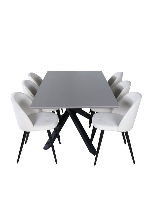 Matgrupp Piazza med stolarna Velvet