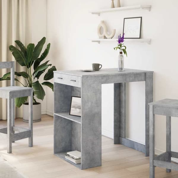 vidaXL Baaripöytä betoninharmaa 102x70x103,5 cm tekninen puu