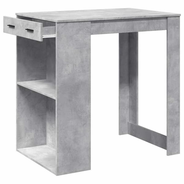 vidaXL Baaripöytä betoninharmaa 102x70x103,5 cm tekninen puu