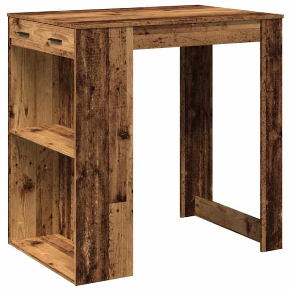 vidaXL Barbord gammalt trä 102x70x103,5 cm konstruerat trä