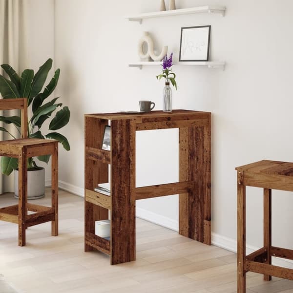vidaXL Barbord med stativer gammelt tre 90x40x103,5 cm konstruert tre