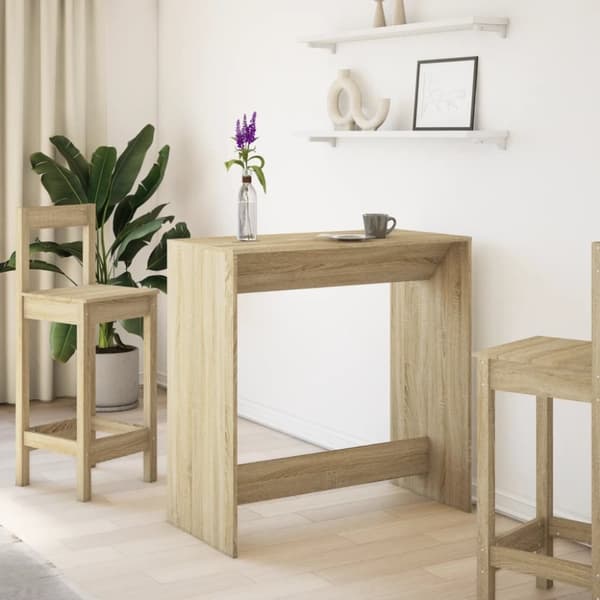 vidaXL Barbord sonoma-ek 102x50x103,5 cm konstruerat trä