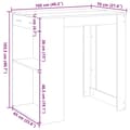 Miniatyrbillede 10 af 11: vidaXL barbord 102x70x103,5 cm konstrueret træ brun egetræsfarve