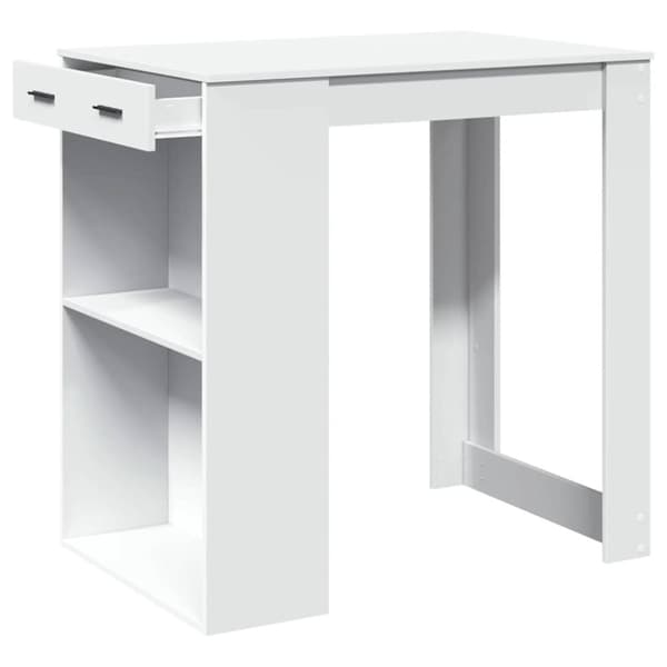 vidaXL Barbord hvit 102x70x103,5 cm konstruert tre