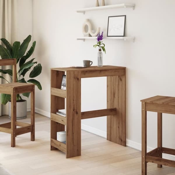vidaXL Barbord med stativer artisan eik 90x40x103,5 cm konstruert tre