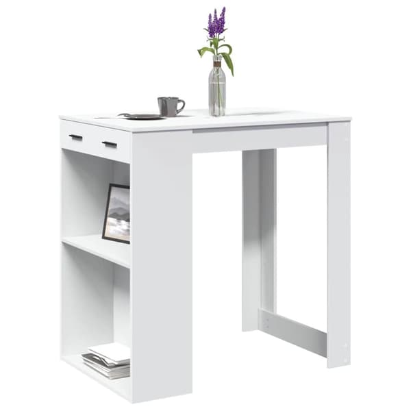 vidaXL barbord 102x70x103,5 cm konstrueret træ hvid