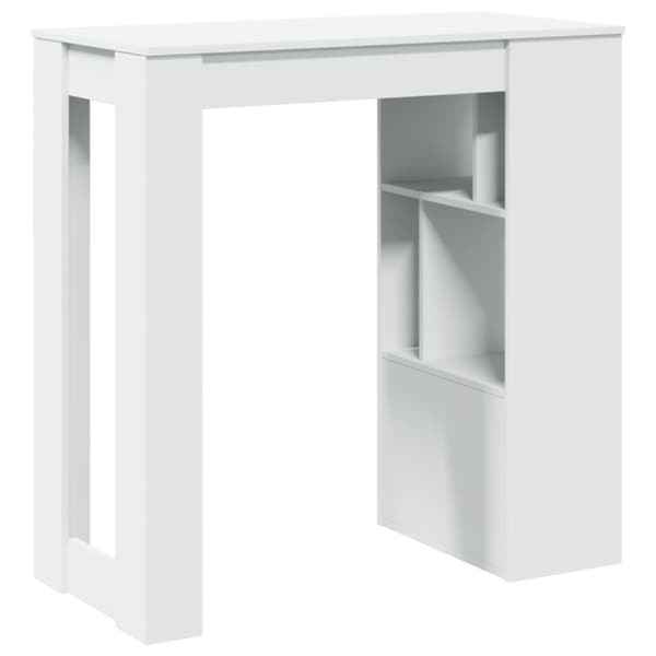 vidaXL Barbord med stativer hvit 102x50x103,5 cm konstruert tre