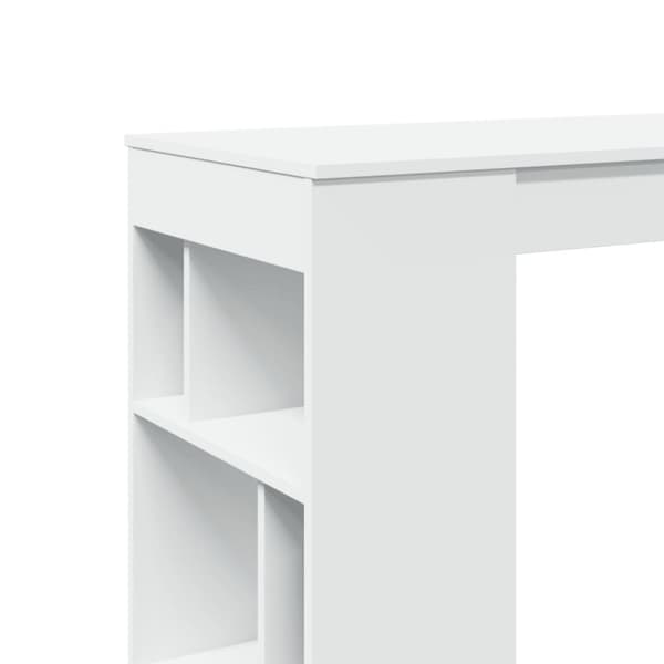 vidaXL Barbord med stativer hvit 102x50x103,5 cm konstruert tre