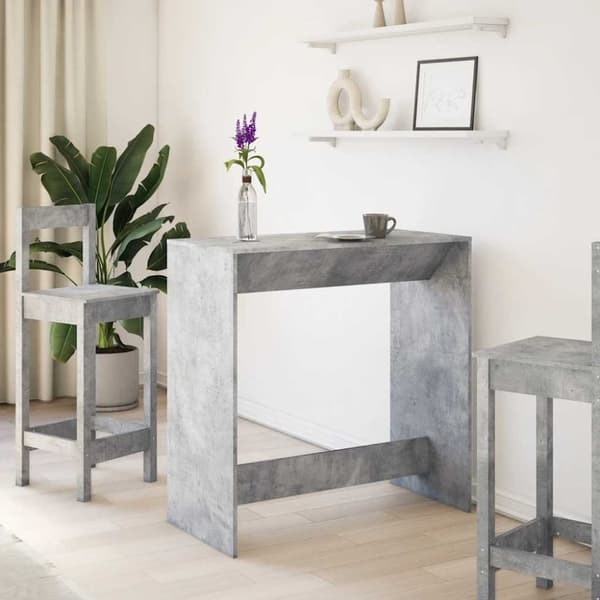 vidaXL Barbord betonggrå 102x50x103,5 cm konstruerat trä