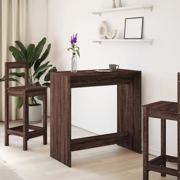 vidaXL Barbord brun ek 102x50x103,5 cm konstruerat trä