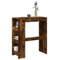 Miniatyrbillede 2 af 11: vidaXL barbord med stativer 90x40x103,5 cm konstrueret træ røget eg