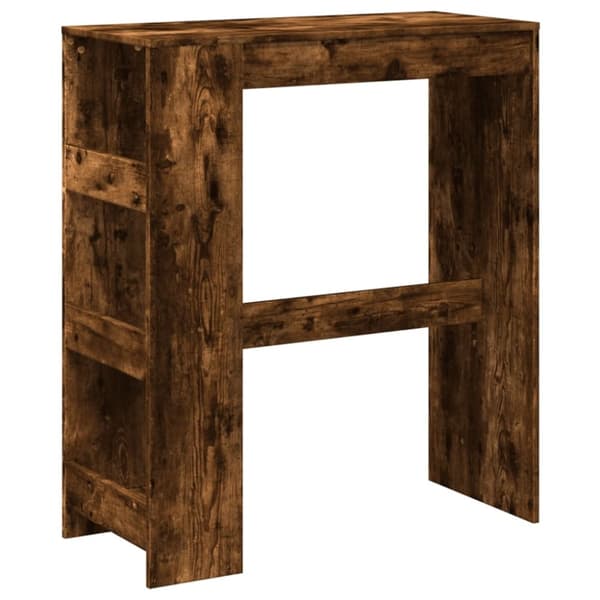 vidaXL barbord med stativer 90x40x103,5 cm konstrueret træ røget eg