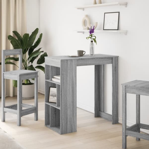 vidaXL barbord m.stativer 102x50x103,5cm konstrueret træ grå sonoma-eg