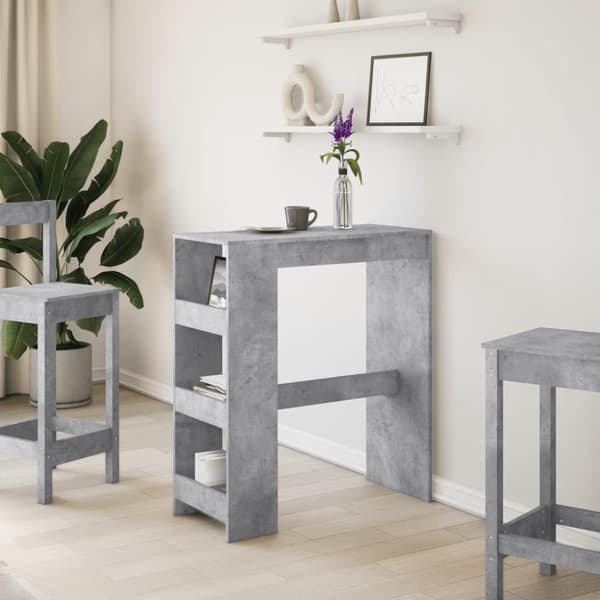vidaXL barbord med stativer 90x40x103,5 cm konstrueret træ betongrå